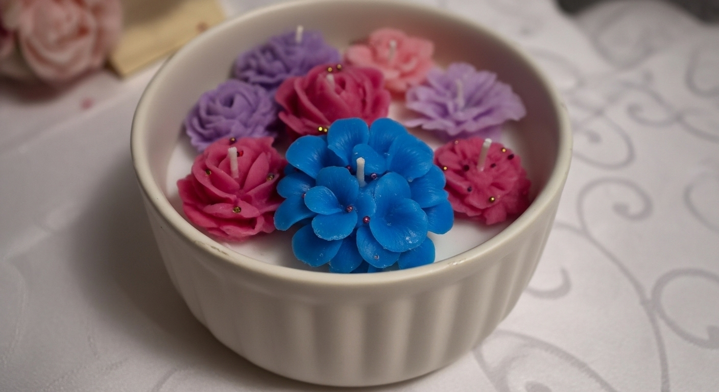 Floral Floating Tea Light Candles